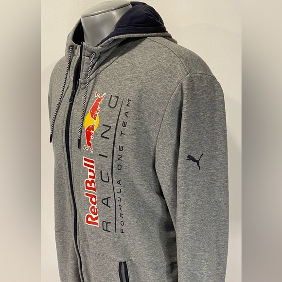 Puma XL Red Bull Hoodie Full Zip Sweatshirt Men - Picture 5 of 6